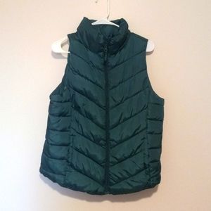 Green Vest w/Zipper Size Large Women's